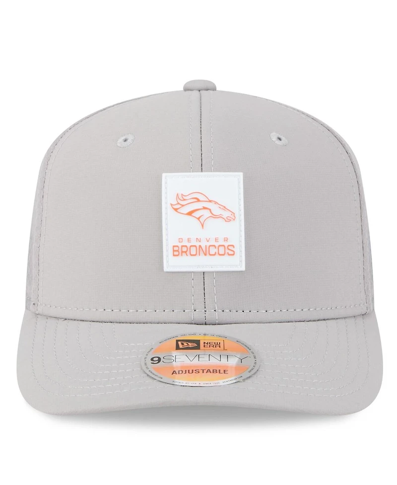 New Era Men's Gray Denver Broncos 2025 Sideline 9SEVENTY Adjustable Trucker Hat