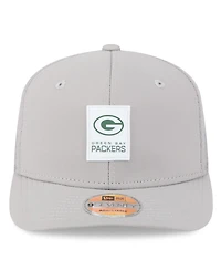 New Era Men's Gray Green Bay Packers 2025 Sideline 9SEVENTY Adjustable Trucker Hat