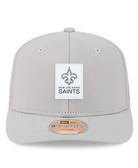 New Era Men's Gray New Orleans Saints 2025 Sideline 9SEVENTY Adjustable Trucker Hat