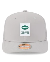 New Era Men's Gray New York Jets 2025 Sideline 9SEVENTY Adjustable Trucker Hat