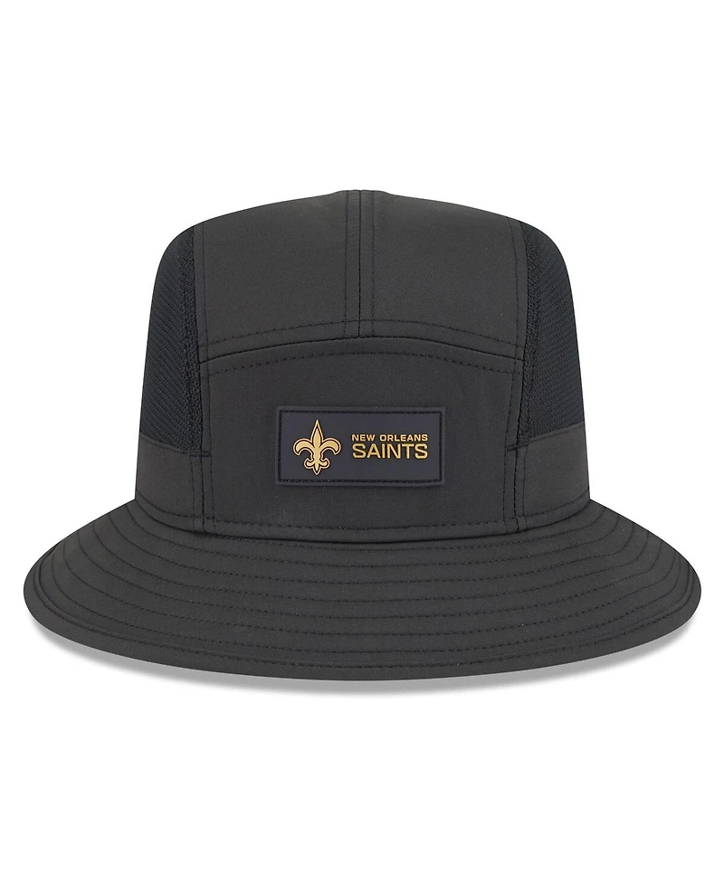 New Era Men's Black Orleans Saints 2025 Sideline Bucket Hat