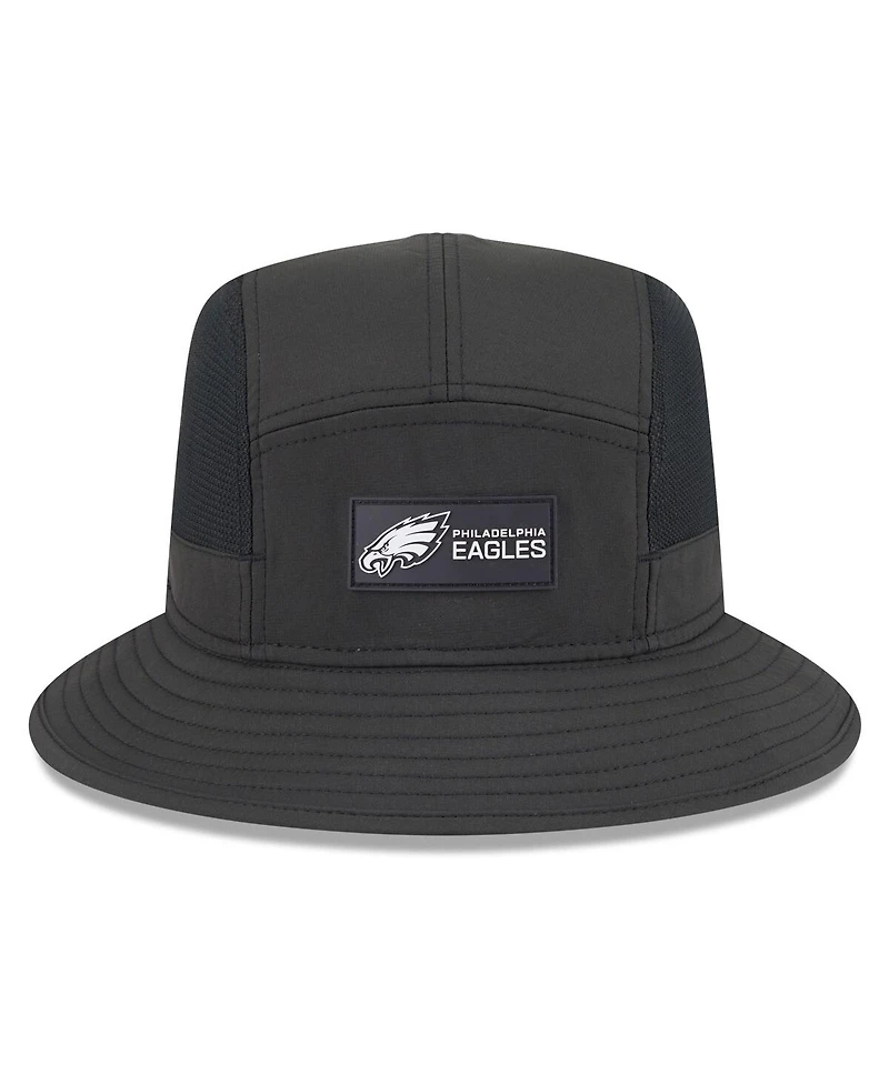 New Era Men's Black Philadelphia Eagles 2025 Sideline Bucket Hat