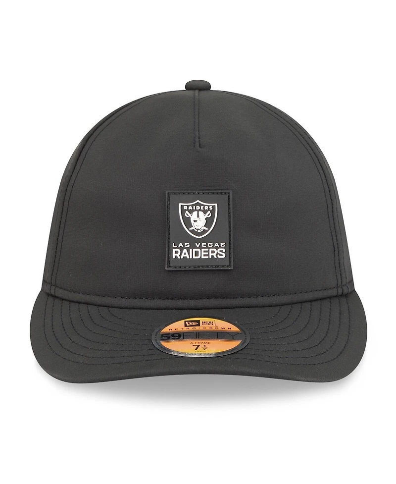 New Era Men's Black Las Vegas Raiders 2025 Sideline Retro Crown 59FIFTY Fitted Hat