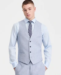 Bar Iii Men's Slim-Fit Linen-Blend Suit Separates Vest, Macy's Exclusive