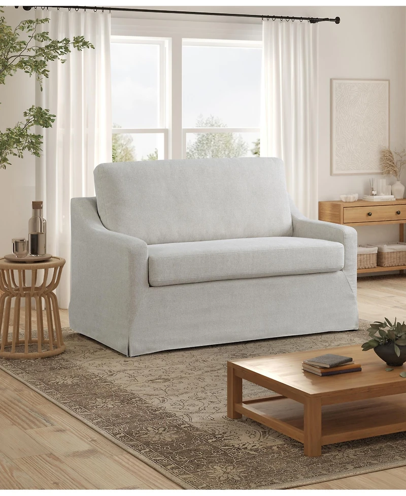 Serta 53.5" Polyester Hampstead Convertible Twin Sleeper Loveseat