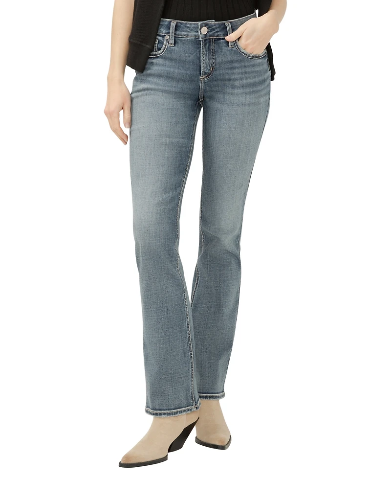 Silver Jeans Co. Women's Elyse Mid Rise Comfort Fit Slim Bootcut