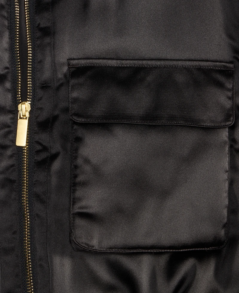 I.n.c. International Concepts Women's Satin Shrunken Bomber Jacket, Macy's Exclusive