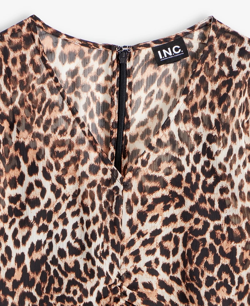 I.n.c. International Concepts Women's Animal-Print Handkerchief-Hem Midi Dress, Macy's Exclusive