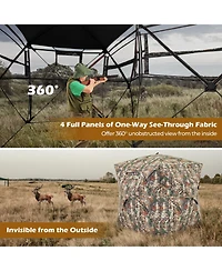 Akiudex 360° one way see through hunting blind ground blind with portable carrying bag