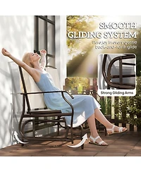 Outsunny 2-Person Outdoor Glider Bench with Center Table,