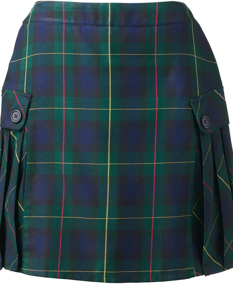 Lands' End Women's Above the Knee Plaid Side Pleat Skort