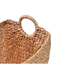 Nellie Farmhouse Classic Hand-Woven Hyacinth Storage Boat Baskets with Handles (Set of 3)