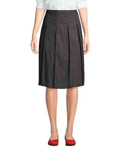 Lands' End Women's Box Pleat Skirt Below the Knee