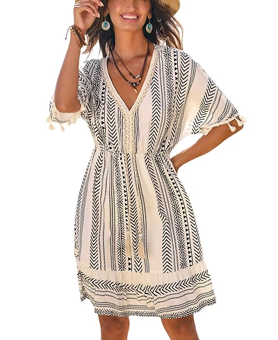 Cupshe Women's Quiet Adventure Boho Mini Beach Dress