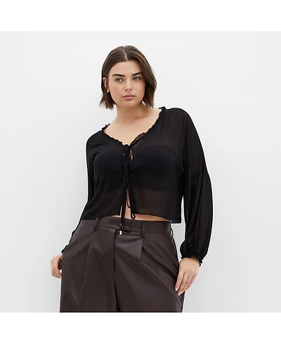 City Chic Plus Corina Plain Top