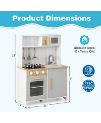 Mecale Kids Kitchen Playset with Lights Sounds Microwave Stoves Sink Oven and Cooking Accessories