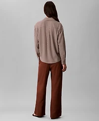 Calvin Klein Women's Linen Blend Wide-Leg Pants