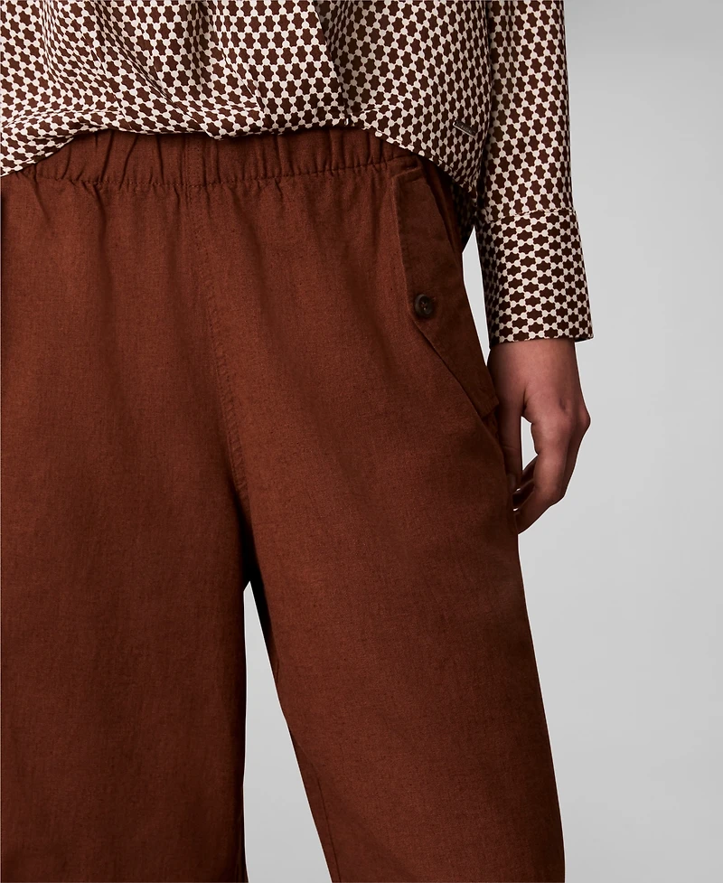 Calvin Klein Women's Linen Blend Wide-Leg Pants