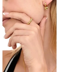 Devata Sweet Heart Eternity Band Ring Gold Plated Sterling Silver,