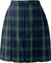 Lands' End Women's Top of the Knee Plaid Box Pleat Skirt