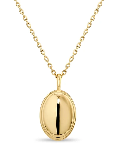 Devata Contour-lined Dome Pendant Necklace in Gold Plated Sterling Silver, Adj to 16 in / 17 in / 18 in