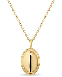 Devata Contour-lined Dome Pendant Necklace in Gold Plated Sterling Silver, Adj to 16 in / 17 in / 18 in