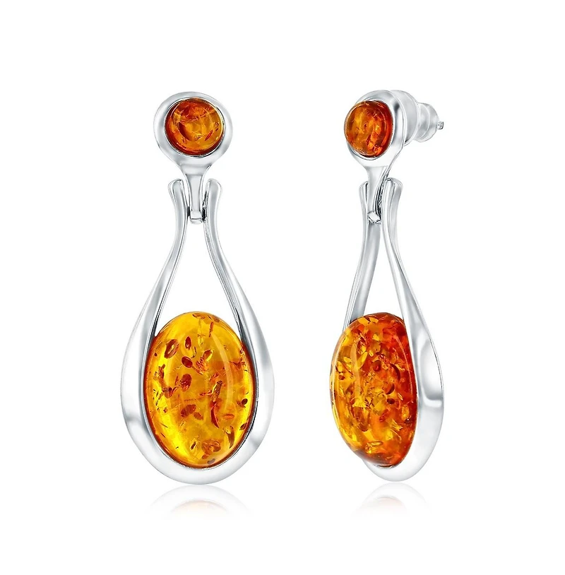 Caribbean Treasures Sterling Silver, Oval Amber