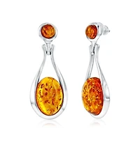 Caribbean Treasures Sterling Silver, Oval Amber