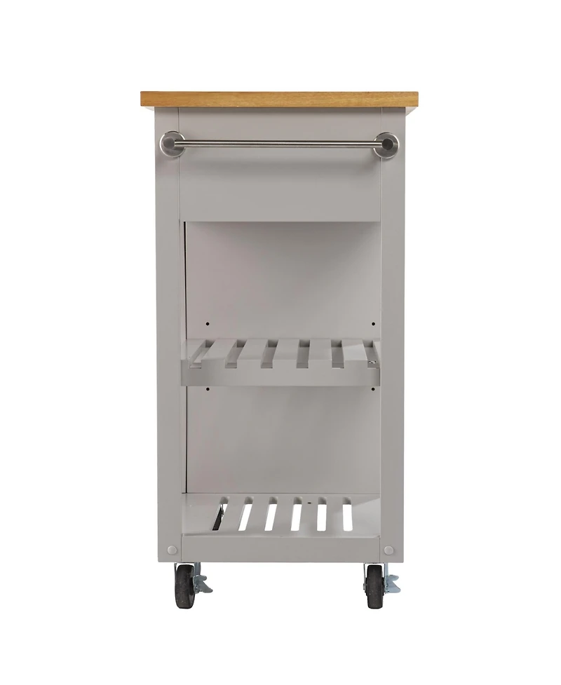 Slickblue Rolling Kitchen Island with Storage Space, Towel Rack, and Utility Drawer