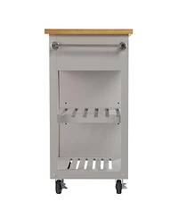 Slickblue Rolling Kitchen Island with Storage Space, Towel Rack, and Utility Drawer