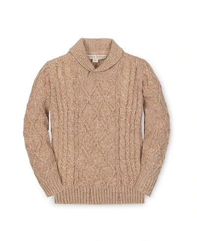 Hope & Henry Little and Big Boys' Organic Long Sleeve Shawl Collar Cable Sweater