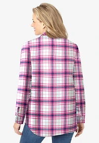Woman Within Plus Classic Flannel Shirt