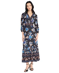 Donna Morgan Women's V-Neck Tiered Midi Dress