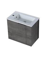 Casainc 22 Inch Floating Vanity with Sink and Soft-Close Door for Compact Bathrooms