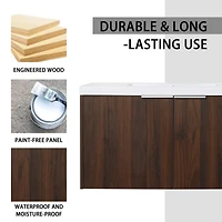 Casainc 36 Inch Floating Bathroom Vanity with Sink and Soft-Close Double Doors