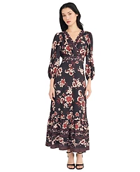 Donna Morgan Women's V-Neck Tiered Midi Dress