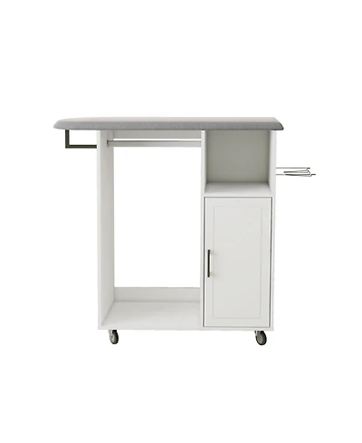 Casainc Rolling Ironing Cabinet with Foldable Ironing Board and Storage Shelves