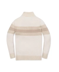 Hope & Henry Little and Big Boys' Organic Long Sleeve Half Zip Sweater with Engineered Stripe
