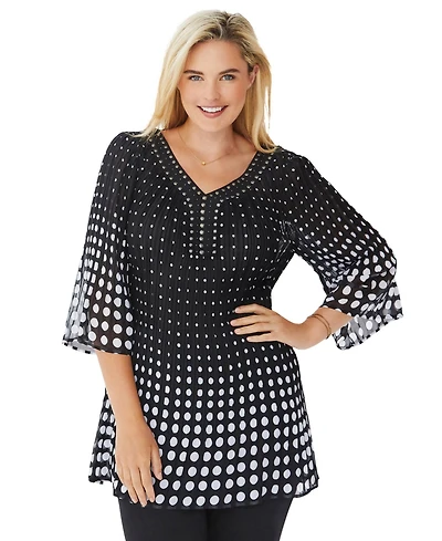 Woman Within Women's Embellished Pleated Blouse