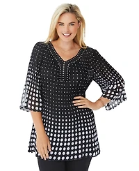 Woman Within Women's Embellished Pleated Blouse