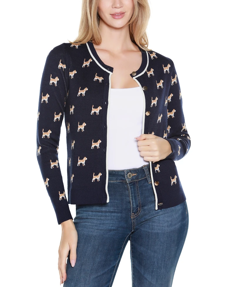 Belldini Women's Fetch-ing Fun Cardigan Sweater