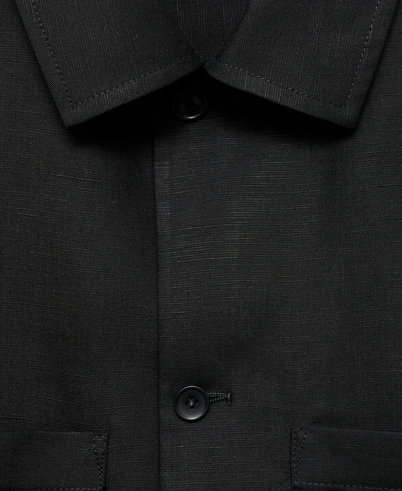 Mango Men's Linen-Blend Pockets Jacket