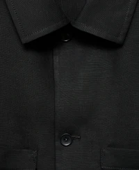 Mango Men's Linen-Blend Pockets Jacket