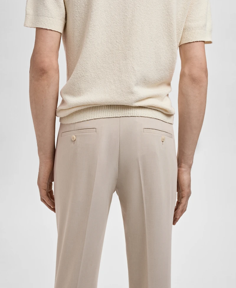 Mango Men's Stretch Fabric Super Slim-Fit Suit Pants