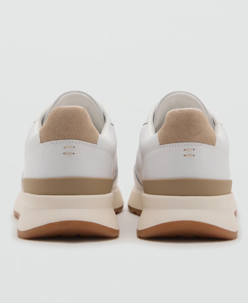 Mango Men's Leather Mixed Sneakers
