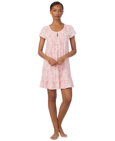 Lauren Ralph Women's Floral Flutter Sleeve Nightgown