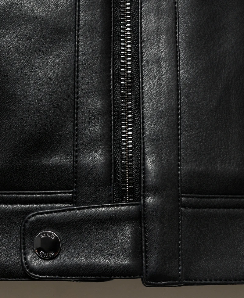 Mango Men's Zip-Up Leather-Effect Jacket