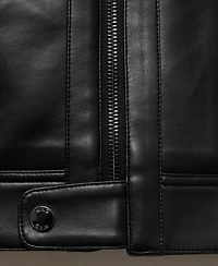 Mango Men's Zip-Up Leather-Effect Jacket