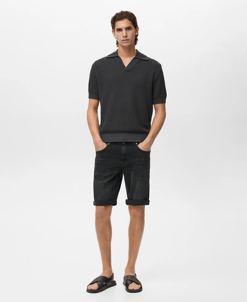 Mango Men's Slim-Fit Denim Bermuda Shorts
