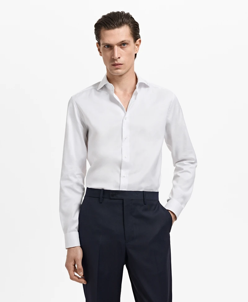 Mango Men's Slim-Fit Cotton Dress Shirt